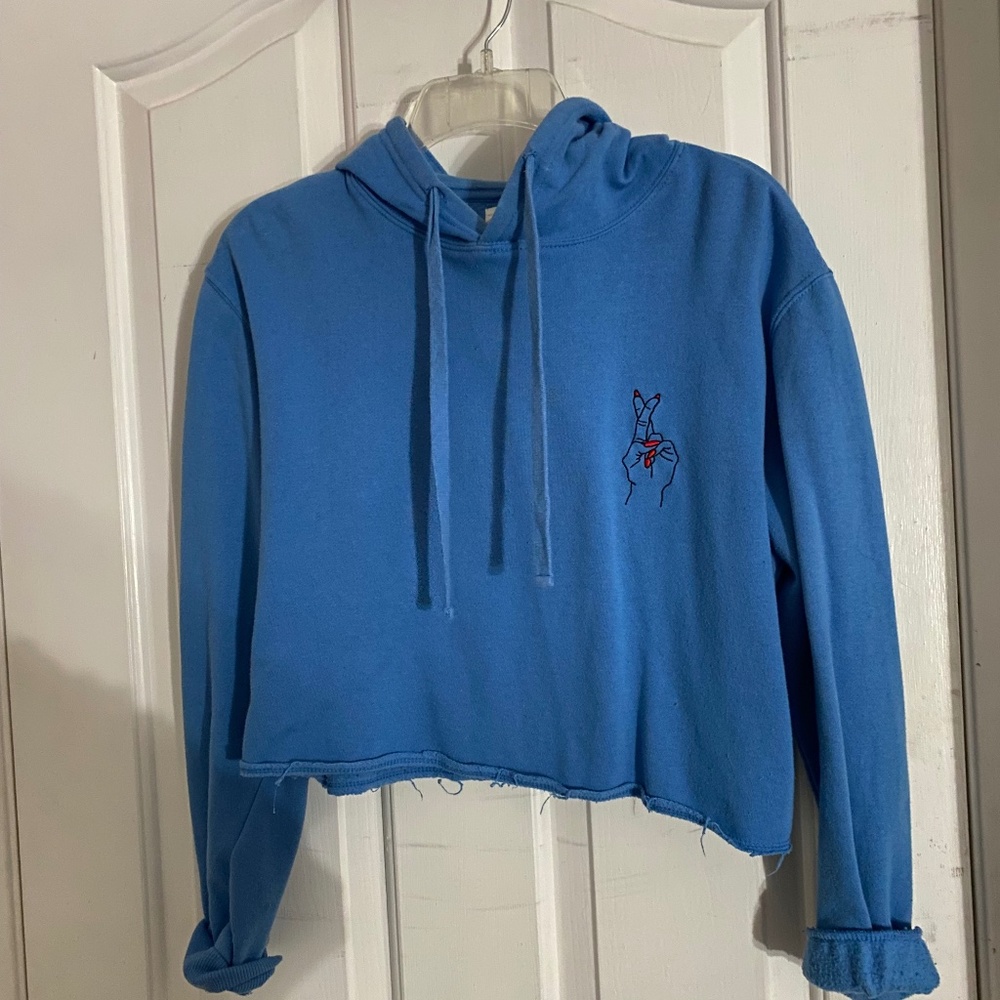 Blue Cropped Sweater